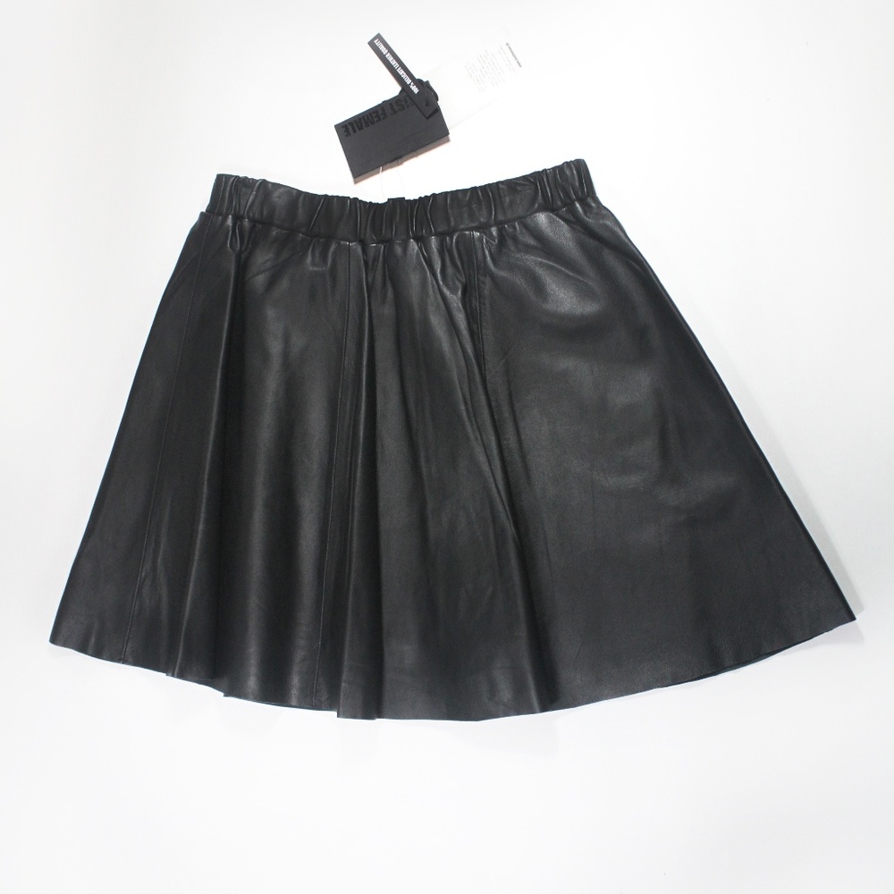 Black Just Female Leather Skirt